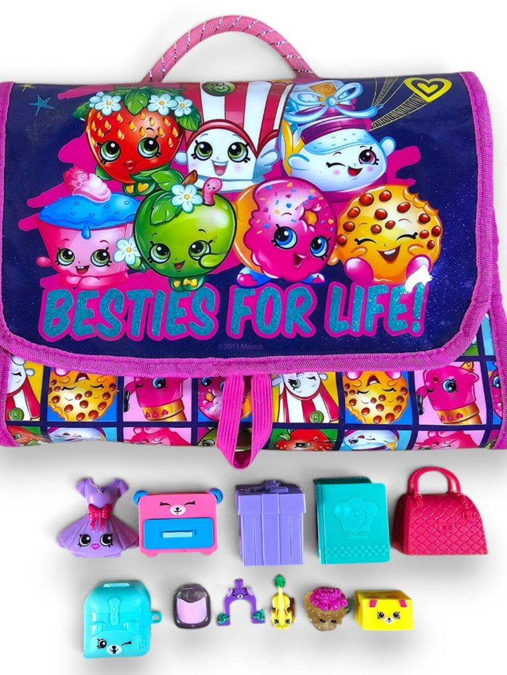 Moose Toys Shopkins Lot Foldable Storage Carry Bag Besties for Life with Figures